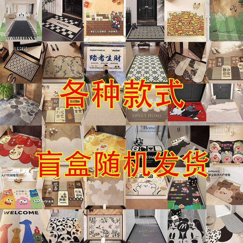 盲盒丝圈地垫图案随机便宜清仓处理防滑脚垫可裁剪孤品入户门地毯