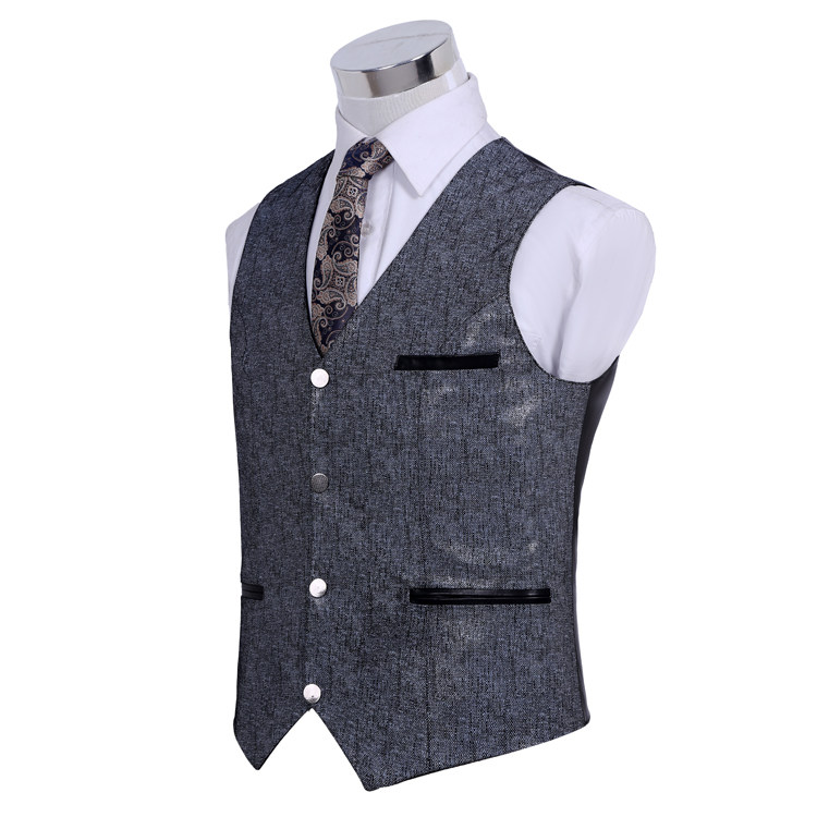 MENS VEST LEATHER SHOULDER LAYER LEATHER VEST SUIT MENS DAD COWHIDE HORSE CLIP MIDDLE-AGED AND ELDERLY NEW PRODUCTS