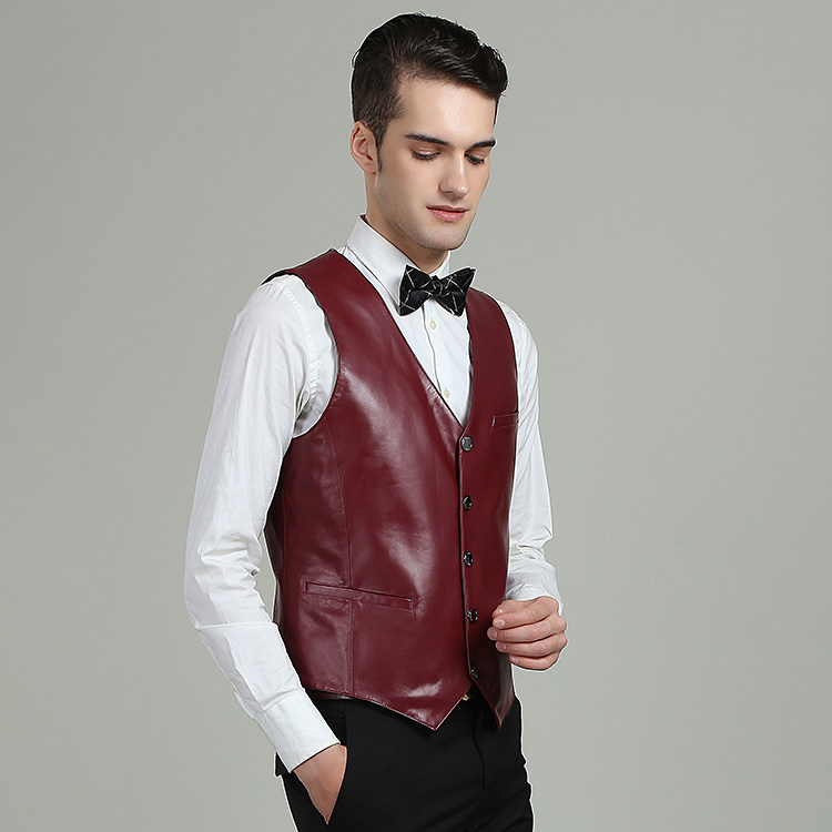 MENS VEST LEATHER SHOULDER LAYER LEATHER VEST SUIT MENS DAD COWHIDE HORSE CLIP MIDDLE-AGED AND ELDERLY NEW PRODUCTS