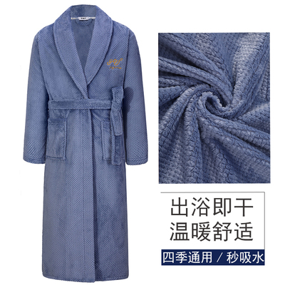 新款菠萝格情侣浴袍四季吸水速干睡袍男一体式中青年家居服浴衣女