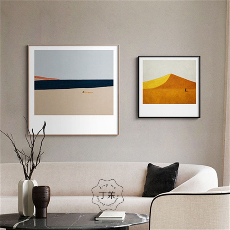 现代简约小众厨房壁画抽象装饰画文艺风组合画客厅沙发背景墙挂画