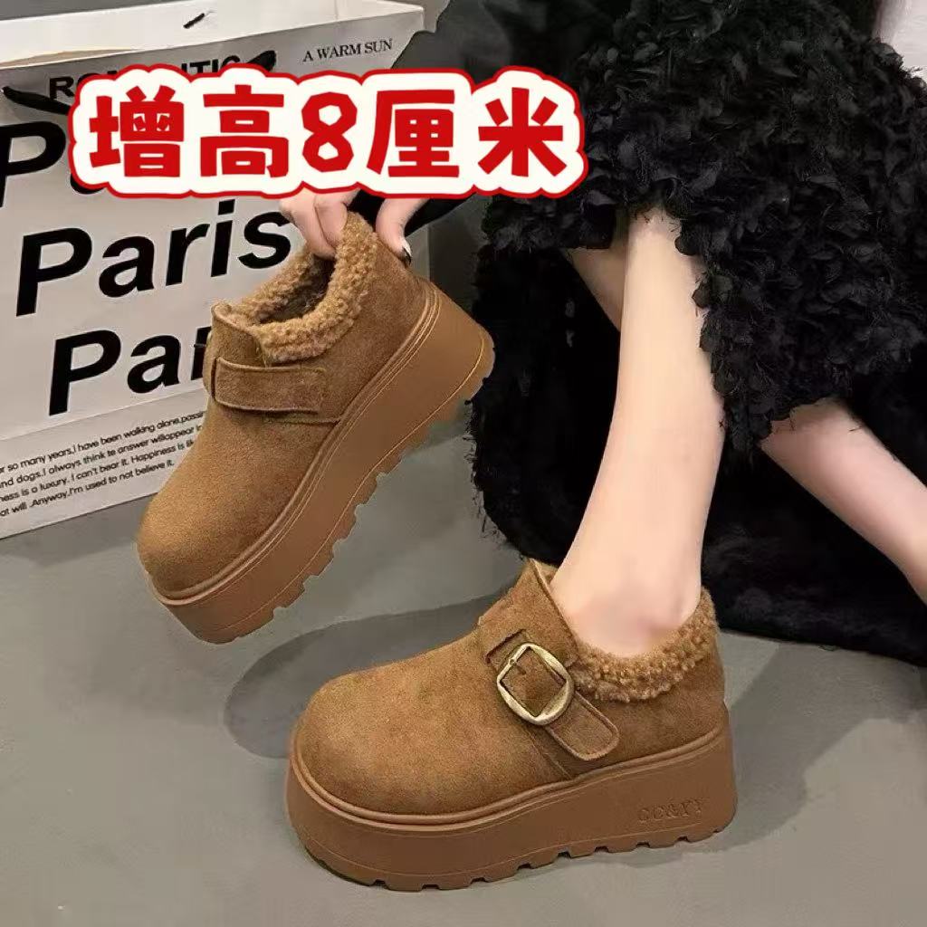 厚底增高勃肯鞋女2025冬季新款
