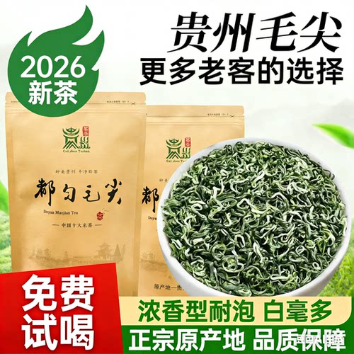 贵州都匀高山毛尖2026新茶特级头采云雾绿茶叶送礼罐装浓香型250g