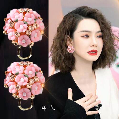 春夏款显年轻陶瓷女S999纯银耳环