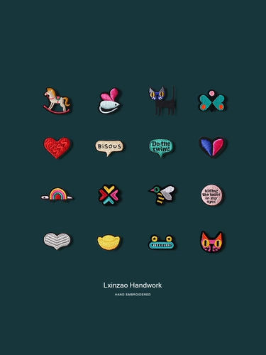 Изысканная милая сексуальная японская мультяшная брошь, булавка, аксессуар, значок, ткань, художественный декор, с вышивкой