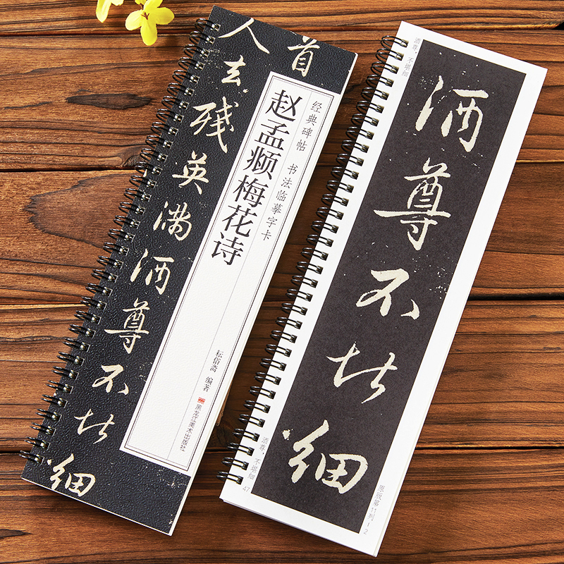赵孟頫梅花诗 原大+放大 毛笔书法字帖 经典碑帖书法临摹字卡 近距离原大墨迹版附简体旁注 近距离临摹字卡 黑龙江美术出版社