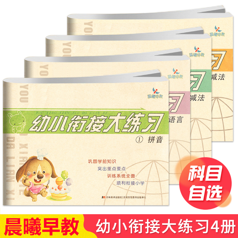 可单选晨曦早教幼小衔接大练习拼音语言数学10以内20以内加减法幼儿园拼音启蒙教材小学入学准备学前教育早教书籍一日一练学前班-封面
