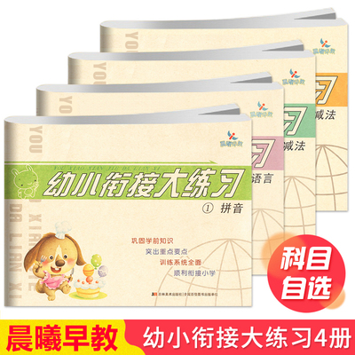 可单选晨曦早教幼小衔接大练习 拼音语言数学10以内20以内加减法幼儿园拼音启蒙教材小学入学准备学前教育早教书籍一日一练学前班
