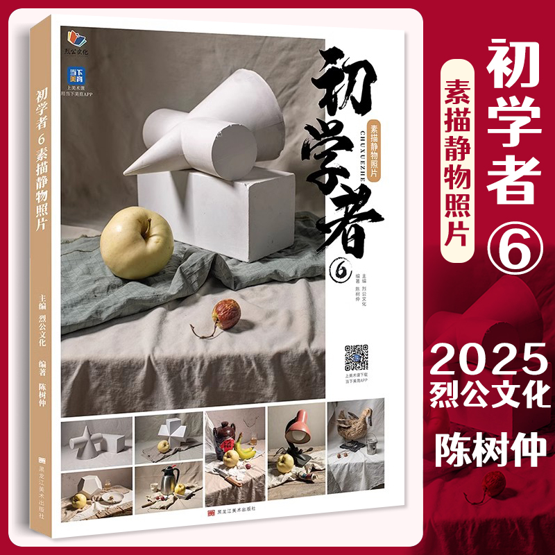 初学者6素描静物照片 2025烈公文化陈树仲单个组合素描石膏几何体静物石膏像人物头像照片写生对画素材美术高考联考美院教材教程书