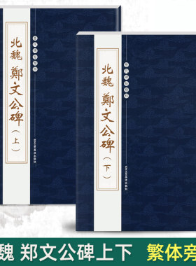 正版共两册北魏郑文公碑上下历代碑帖精粹第四辑繁体旁注楷书毛笔书法字帖毛笔碑帖练习临摹技法北京工艺美术出版社