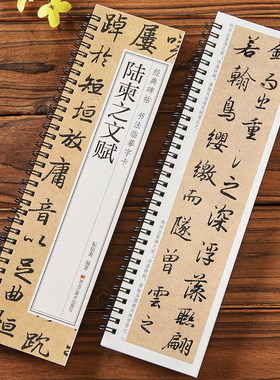 陆柬之文赋 经典碑帖书法临摹字卡 行书简体旁注原色原帖全文成人学生初学者基础入门毛笔书法字帖近距离临摹字卡 黑龙江美术