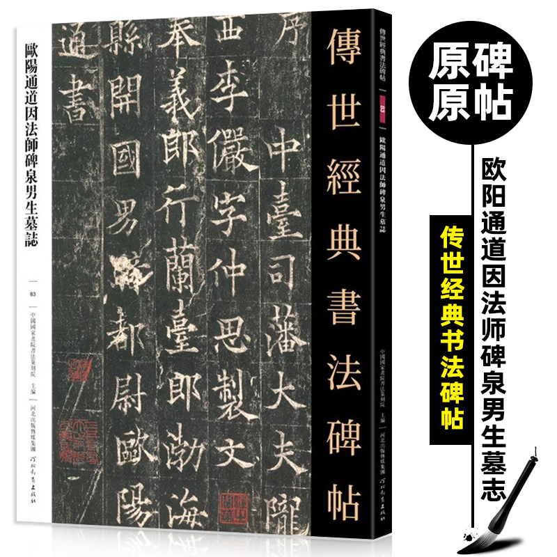 正版 欧阳通道因法师碑泉男生墓志 传世经典书法碑帖 繁体注释毛笔软笔楷书字帖墓志书法字帖软笔练字帖 裸背线装 河北教育出版社