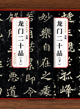 北魏 龙门二十品 上下册传世碑帖精粹高清简体旁注原碑原帖魏碑楷书书法毛笔字帖初学者入门临摹临帖练习教材古帖范本安徽美术