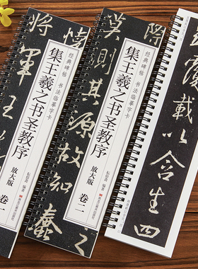 共2本集王羲之书圣教序经典碑帖书法临摹字卡放大版行书毛笔书法字帖简体旁注全文成人学生初学者基础入门近距离临摹黑龙江美术