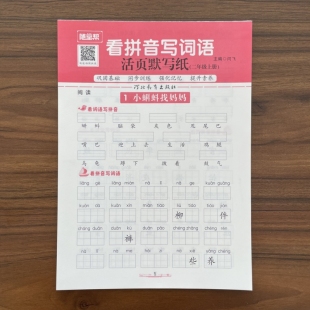 2025秋随堂帮活页默写纸看拼音写词语二年级上册人教版 小学语文专项训练书同步练习册每日一练字词天天练