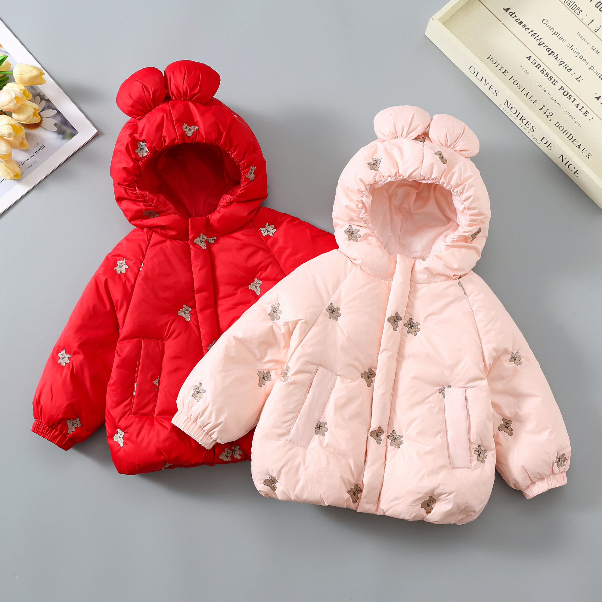 女童羽绒服轻薄中长款女宝宝冬装外套连帽儿童装冬季保暖婴儿衣服