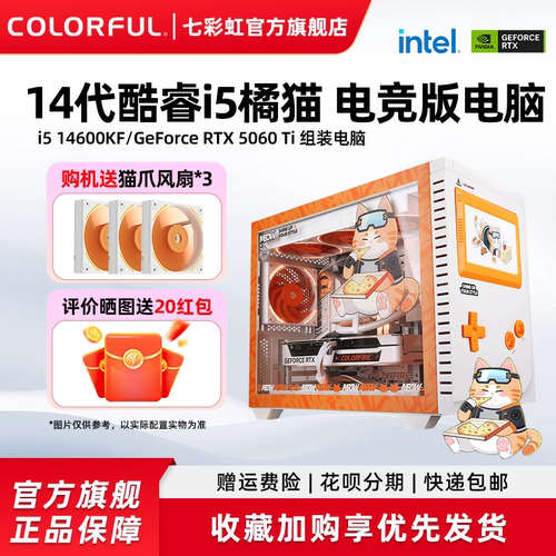 七彩虹橘猫RTX5060游戏电脑主机