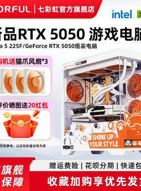 七彩虹橘猫主机225F 230F 12400F 12600KF 13400F RTX5050 8G显卡电脑主机diy组装游戏全家桶电脑台式机整机