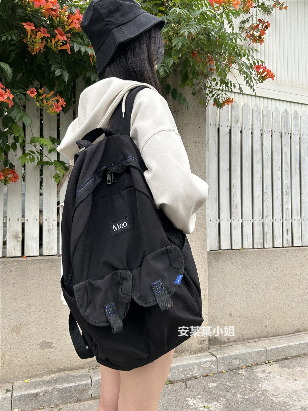自制书包女ins风大学生旅行黑色大容量双肩背包百搭初高中学生男