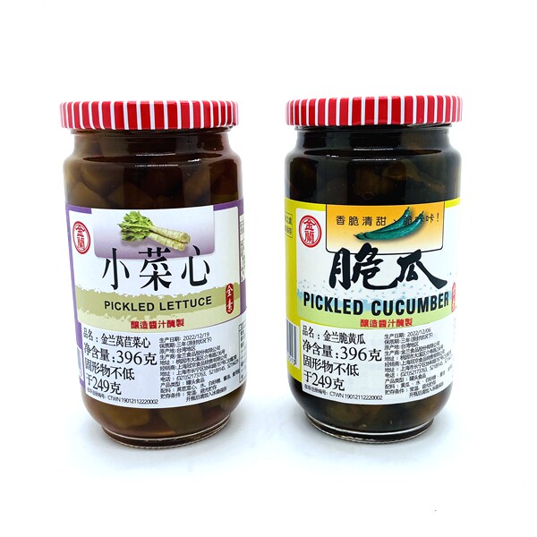 台湾进口金兰小菜心莴苣菜心脆黄瓜396g酱菜下饭菜罐装即食泡菜
