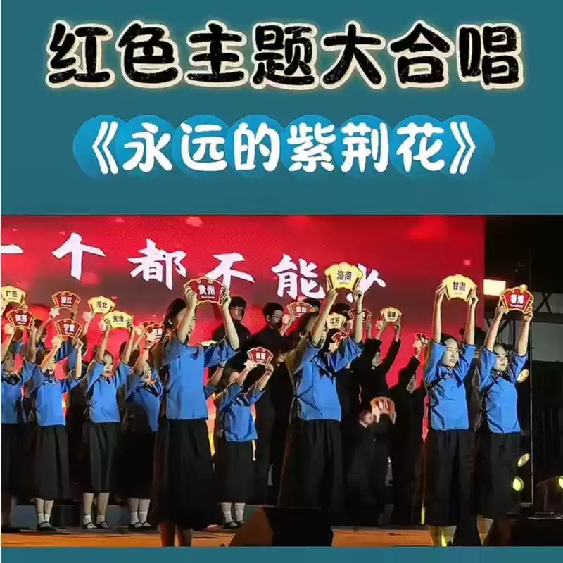 心中的紫荆花朗诵服装中小学生红歌演出服如愿爱国主题民国风服装