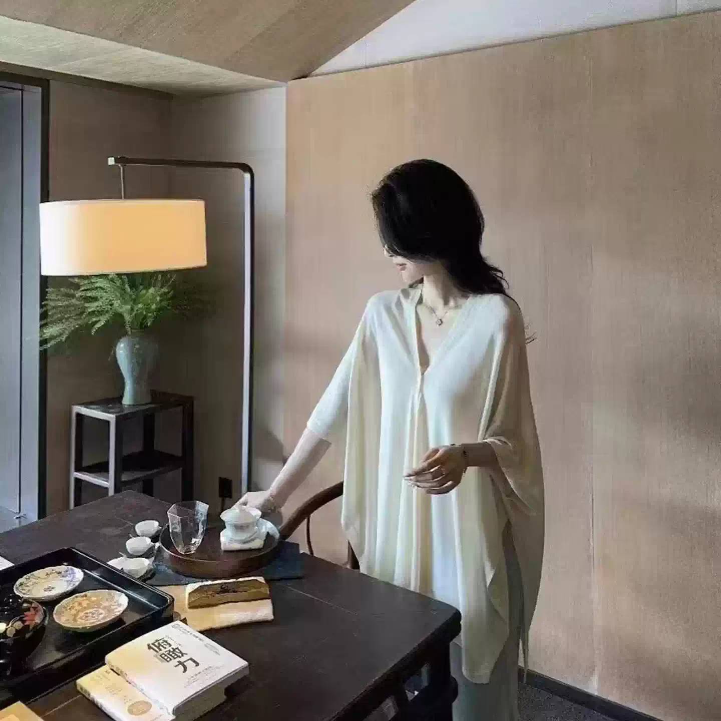 防晒披肩女外搭配裙子旗袍夏季空调房办公室薄款开衫带扣斗篷坎肩