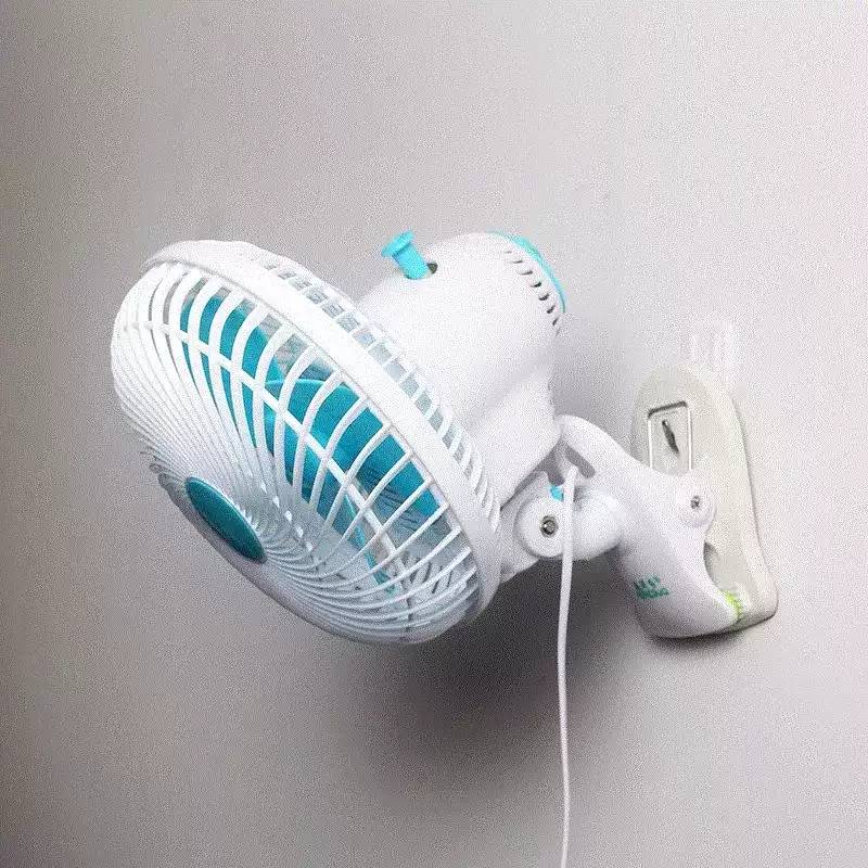 迷你小风扇挂式插头220v挂在墙上的宿舍夹式摇头免打孔插电办公室
