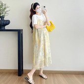 假两件雪纺孕期短袖 孕妇夏季 新款 洋气高级感孕妇装 裙子 连衣裙时尚