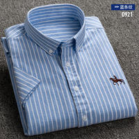Paul summer thin short-sleeved pure cotton Oxford shirt for middle-aged men, all-cotton no-iron, fatten and plus-size shirt trend thumbnail 8