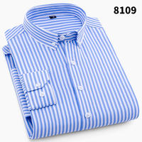 Summer thin striped shirts, men's long-sleeved, middle-aged loose, large-sized, no-iron business casual, floral print shirts are in vogue thumbnail 8