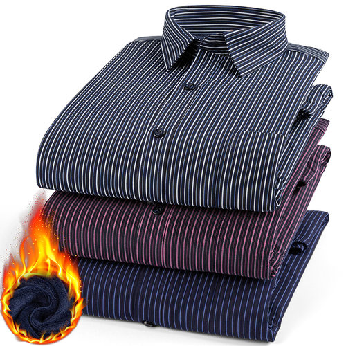 衬衫保罗加绒大码长袖爸爸装