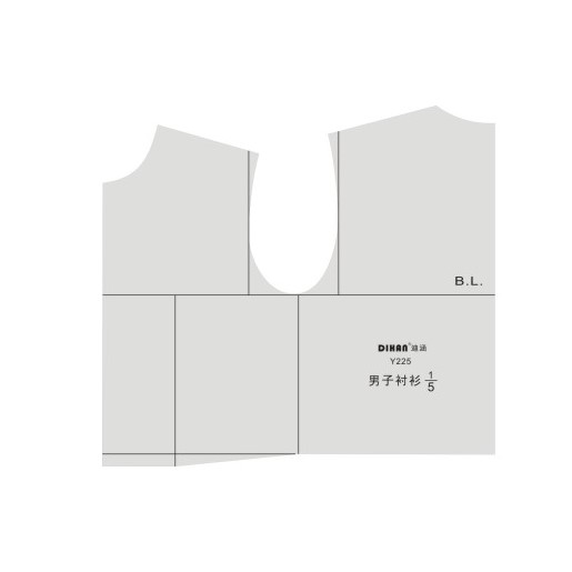 迪涵/DIHAN Y225 1比5 衣片尺 服装原型版 绘图立裁 男子 模板