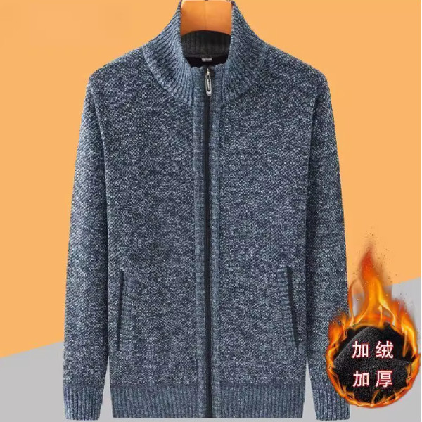 反季特价清仓处理纯棉针织开衫男春秋中老年休闲毛衣爸爸加厚外套