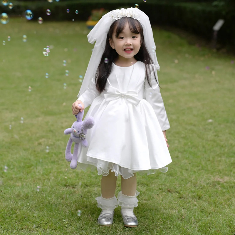 女童礼服2025新款婚礼花童小女孩公主裙高级感轻奢小主持人演出服