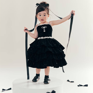 女童礼服赫本风生日公主蓬蓬裙2026新款高级感儿童小主持人演出服