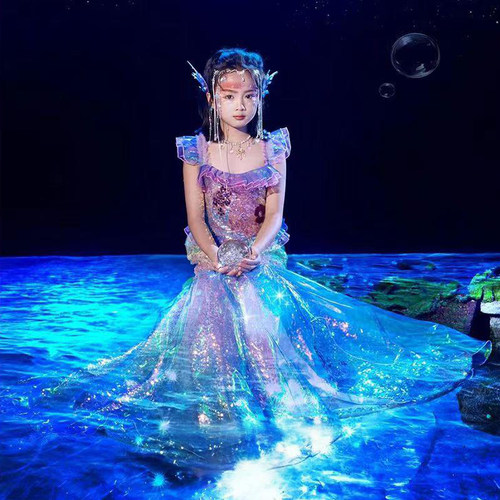 人鱼公主礼服2025新款洋气小女孩摄影写真公主裙儿童影楼主题服装
