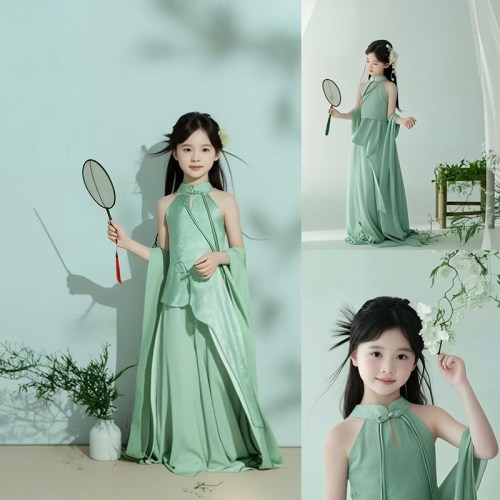 新中式女童汉服连衣裙2026新款国风小女孩公主裙生日主题拍照服装