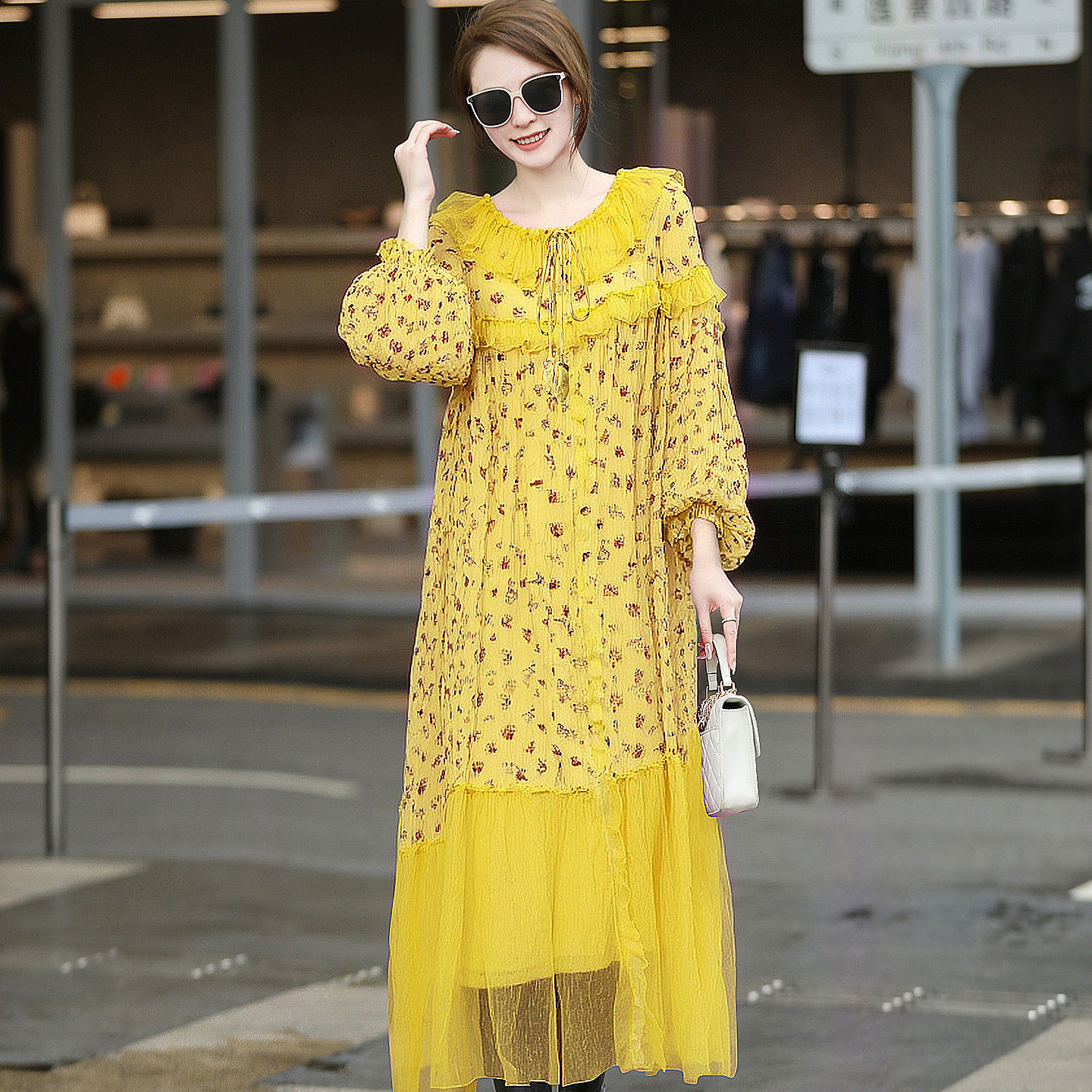 桑蚕丝棉服女秋冬新款高级感印花时尚减龄连帽中长款过膝保暖外套