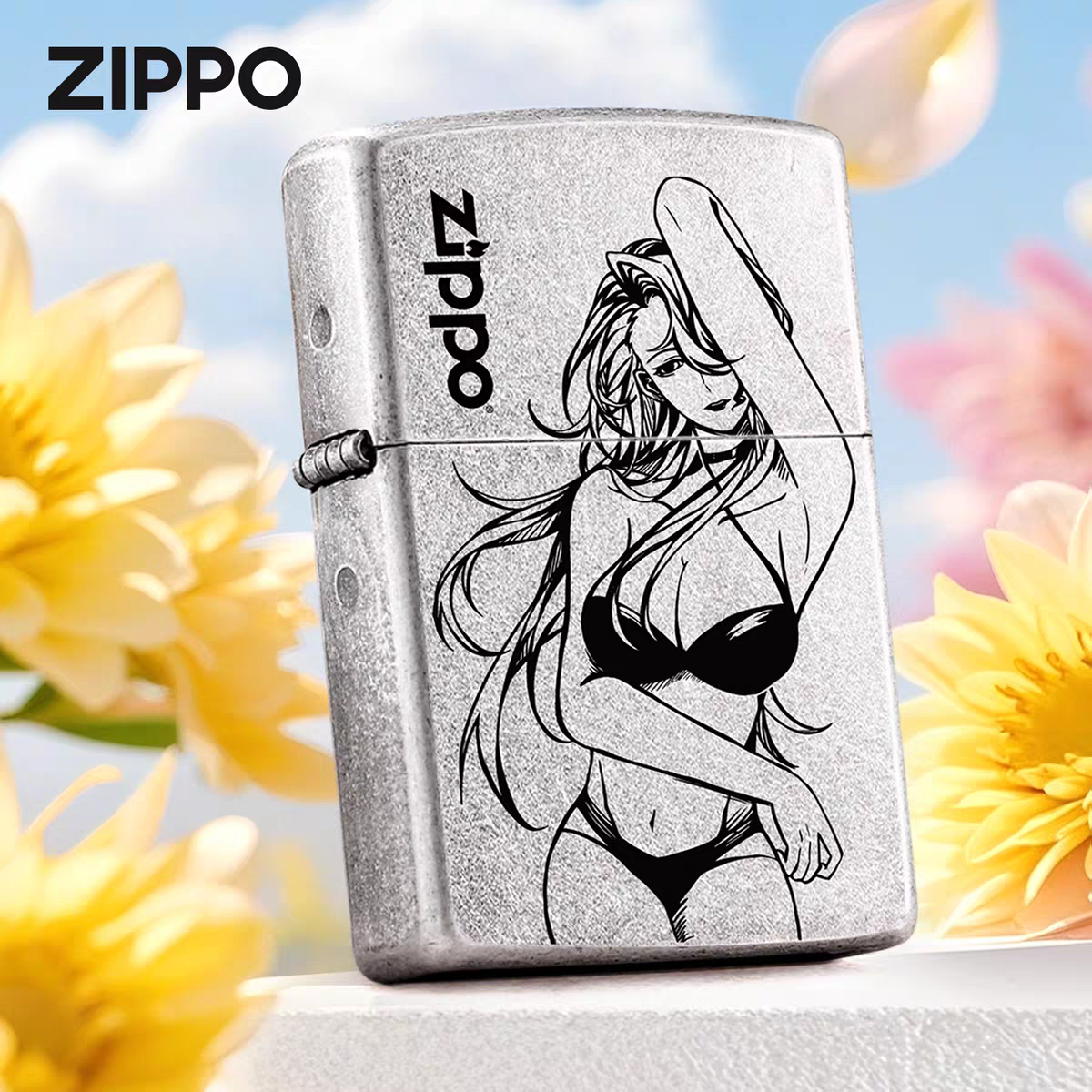 zippo打火机古银性感女郎防风官方正品刻字男士生日礼物送男友