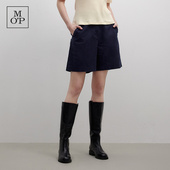 新款 Polo Marc MOP 2025夏季 棉麻直筒宽松简约度假风休闲短裤 女
