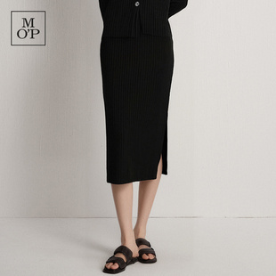 Marc O'Polo/MOP25冬季新款侧开衩修身毛织半身裙女