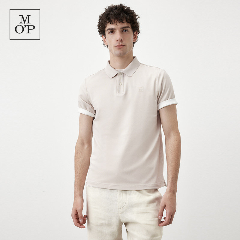 Marc O'Polo/MOP夏季新款休闲商务修身简约方领短袖polo衫男上衣