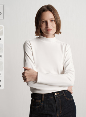 Marc O'Polo/MOP2025冬季新款修身保暖德绒半高领打底长袖T恤女士