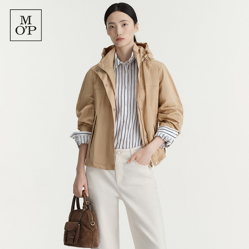Marc O'Polo/MOP26秋新款连帽短外套女防风短款夹克宽松休闲风衣