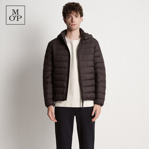 Marc O'Polo/MOP冬季新款休闲简约宽松NOOS可脱卸帽轻薄羽绒服男