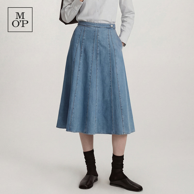 Marc O'Polo/MOP2026春季新款时髦花苞裙高腰显瘦牛仔半身裙女
