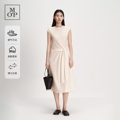 MOP纽结设计感收腰显瘦连衣裙