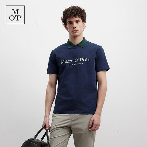 Marc O'Polo/MOP 夏季新款纯棉极简字母logo印花短袖T恤男士