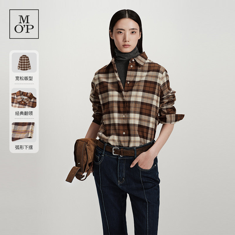 【大乐严选】MOP25冬季新款经典质感巴恩风格纹长袖衬衫女士,女装/女士精品,衬衫,淘宝优惠券,粉丝福利购,淘宝优惠卷