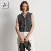 100%绵羊毛时尚 Marc V领可机洗毛织背心女 MOP2025秋季 新款 Polo